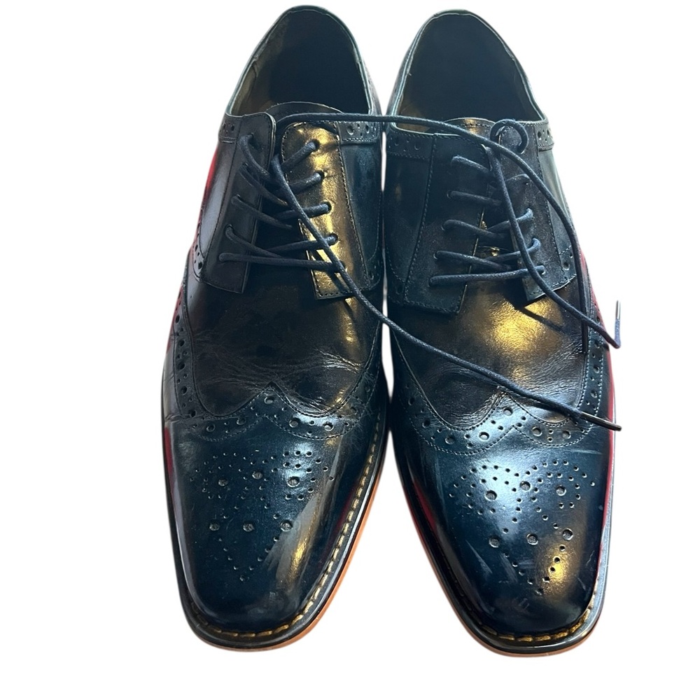 Classic Stacy Adams, Dark Navy Leather Men's size 11 Dress Shoes